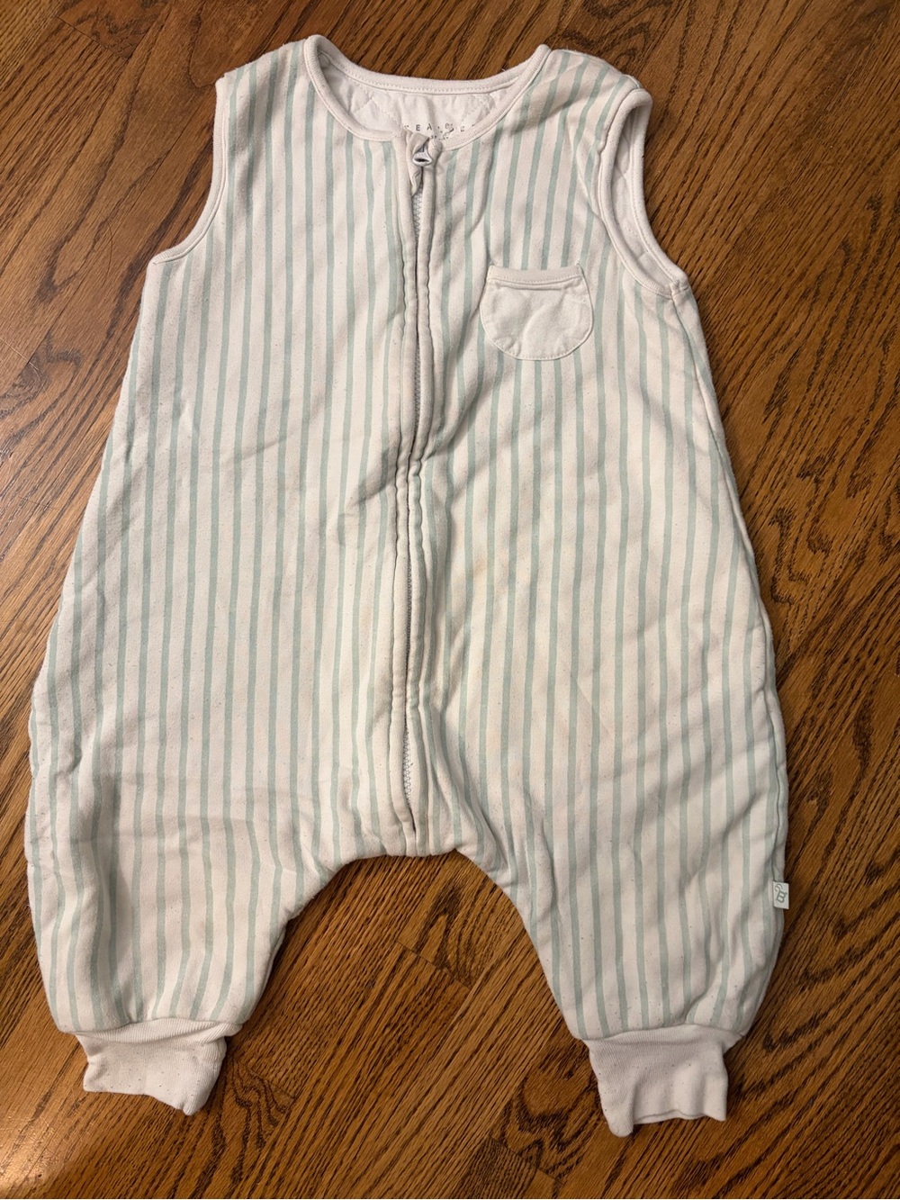 Tealbee Bamboo Sleep Sack Wearable Blanket 2T-3T Mint Stripe